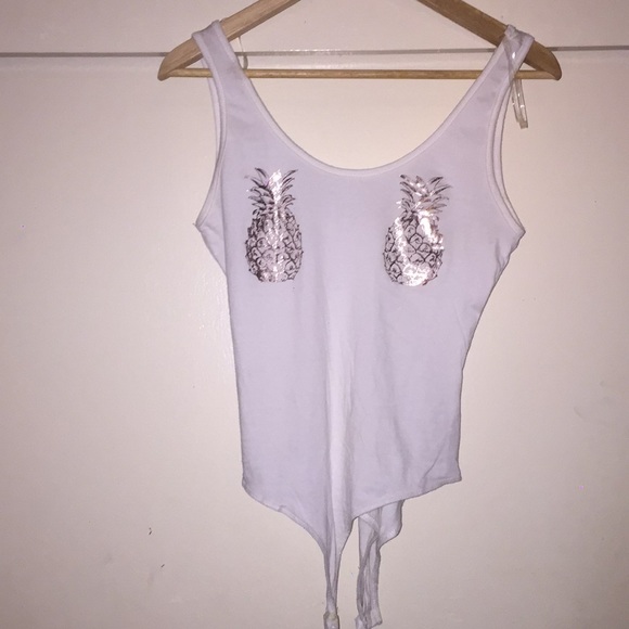 Charlotte Russe Tops - Rose Gold Pineapple Bodysuit